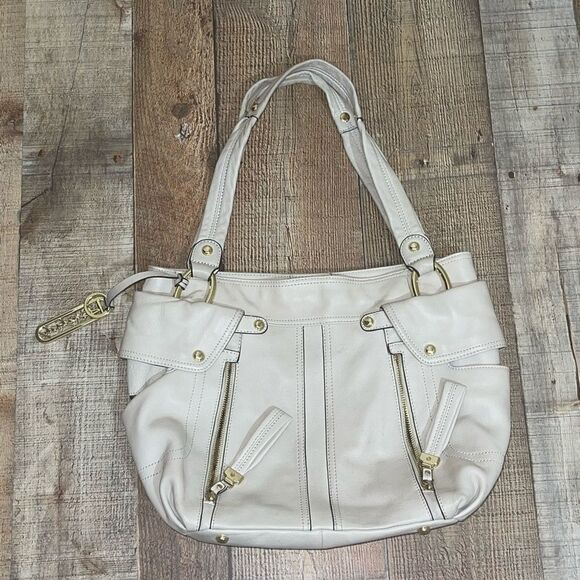 b. makowsky Handbags - B. Makowsky Leather Tote Shoulder Bag Bone Leather